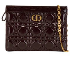 Caro Pouch With Chain, Patent, Burgundy, 47MA0252, DB/S, 3*